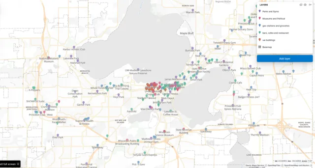Madison interactive Kibana map