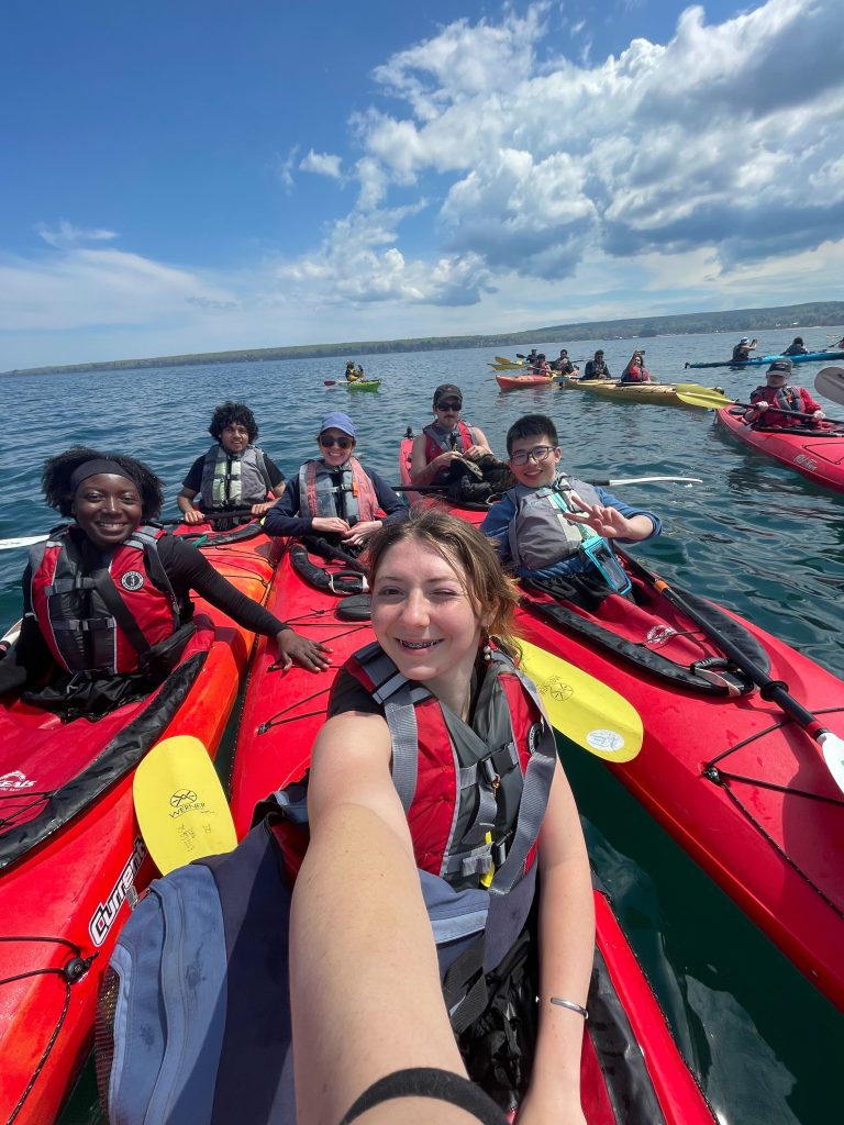 WEBT 2025 students kayaking on Lake Superior